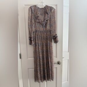 Romantic Philosophy di Lorenzo Serafini Maxi Ruffle Silk Dress